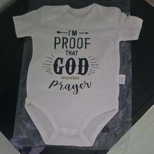 White Baby Bodysuit - Inspirational Design NWT 6-9